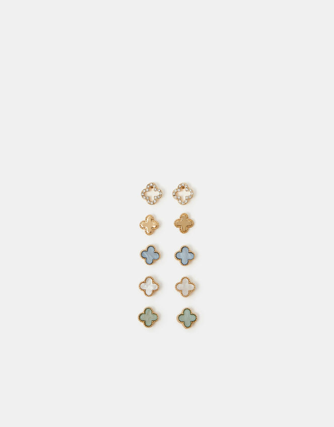 5-Pack Clover Stud Earrings, , large