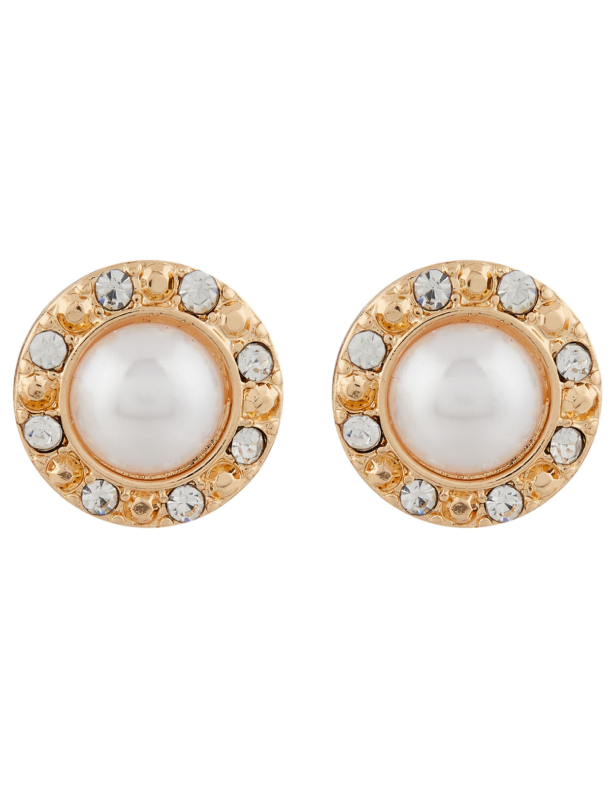 Pearl and Pave Stud Earrings Studs Accessorize Global