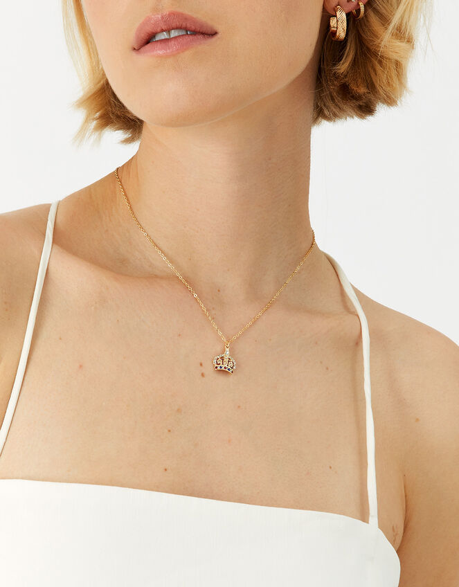 Crown Pendant Necklace, , large