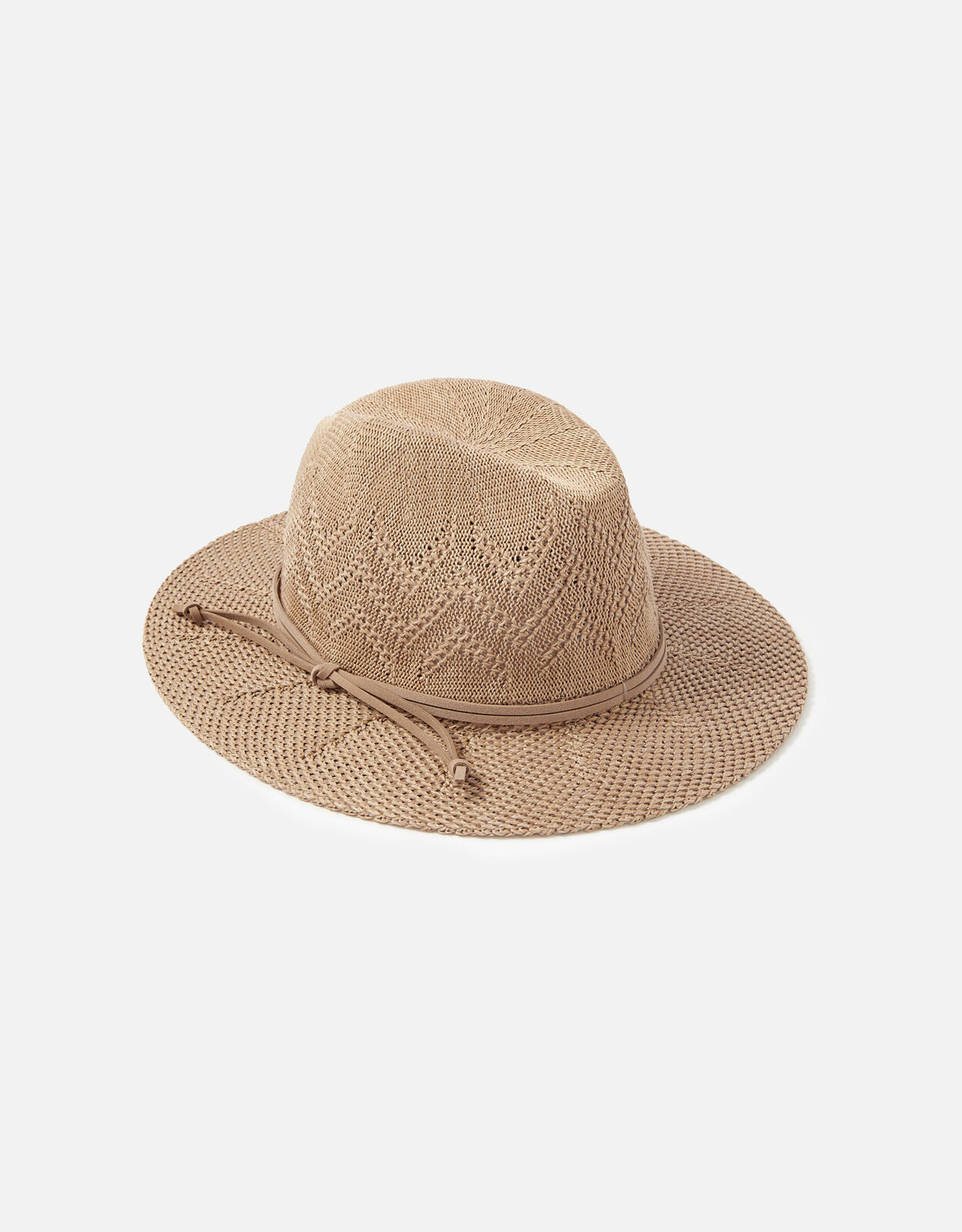 Chevron Packable Fedora Hat Tan Hats Accessorize UK