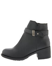 Buckle Ankle Boots, Black (BLACK), large