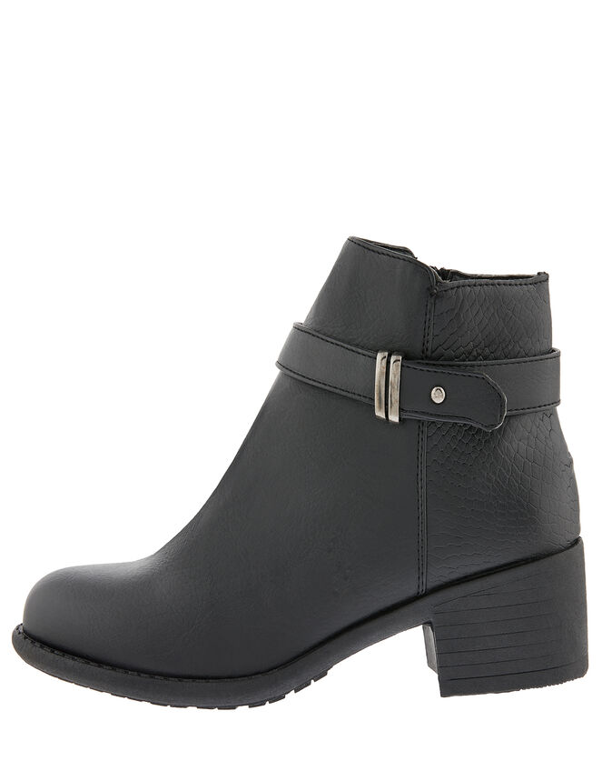 Buckle Ankle Boots, Black (BLACK), large
