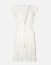 Frill Shoulder Lace Tabard, White (WHITE), large