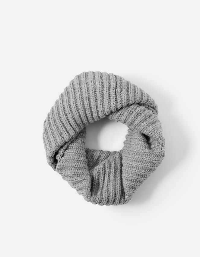 Chunky Knit Snood, Grey (LIGHT GREY), large
