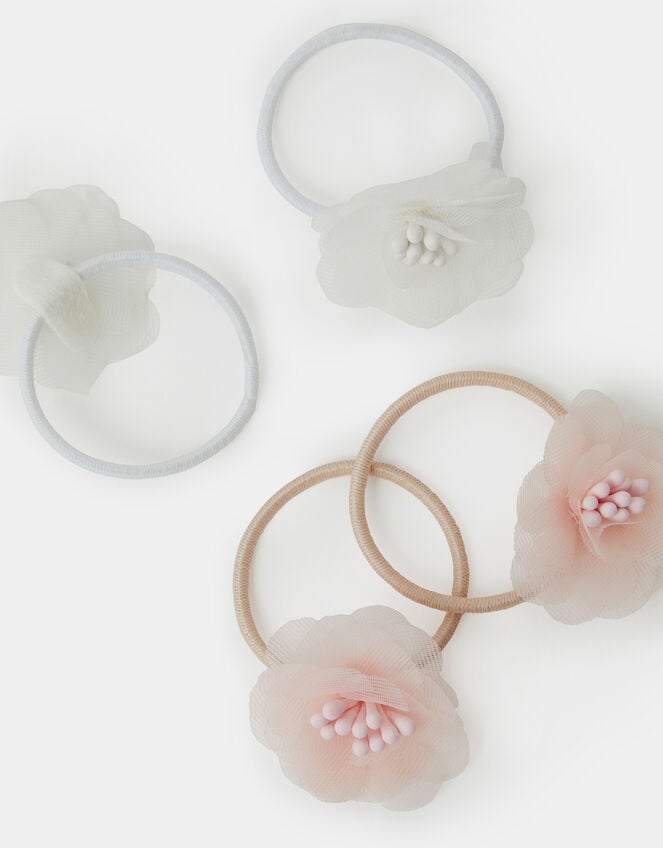 4-Pack Girls Flower Hair Bands Set, , large