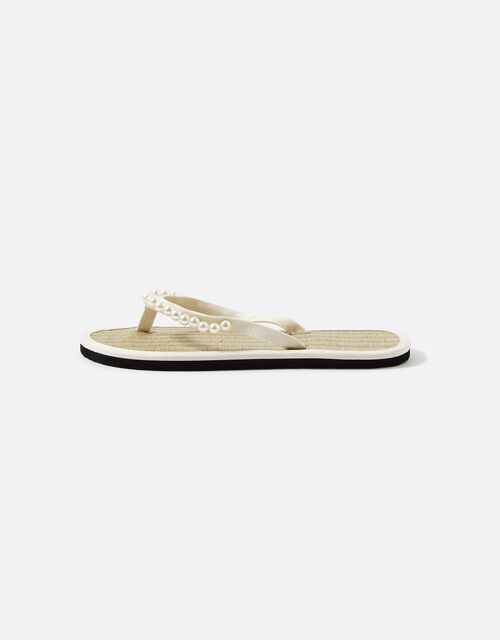 Pearl Seagrass Sandals, Ivory (IVORY), large