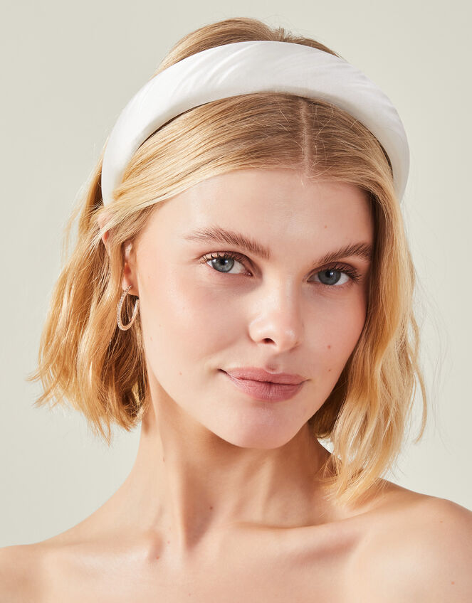Padded Satin Headband, , large