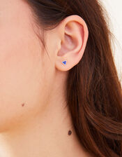 Sterling Silver Triangle Stud Earrings Set of Two, , large