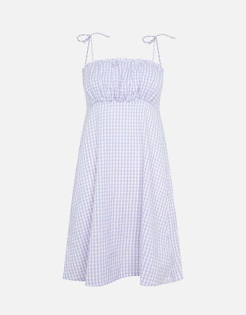 Gingham Mini Dress, Purple (LILAC), large