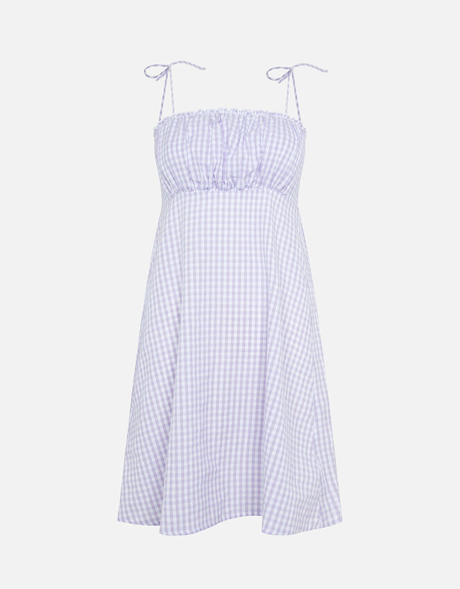 Gingham Mini Dress, Purple (LILAC), large