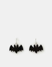 Halloween Glitter Bat Drop Earrings, , large