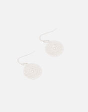 Filigree Short Drop Earrings, Silver (SILVER), large