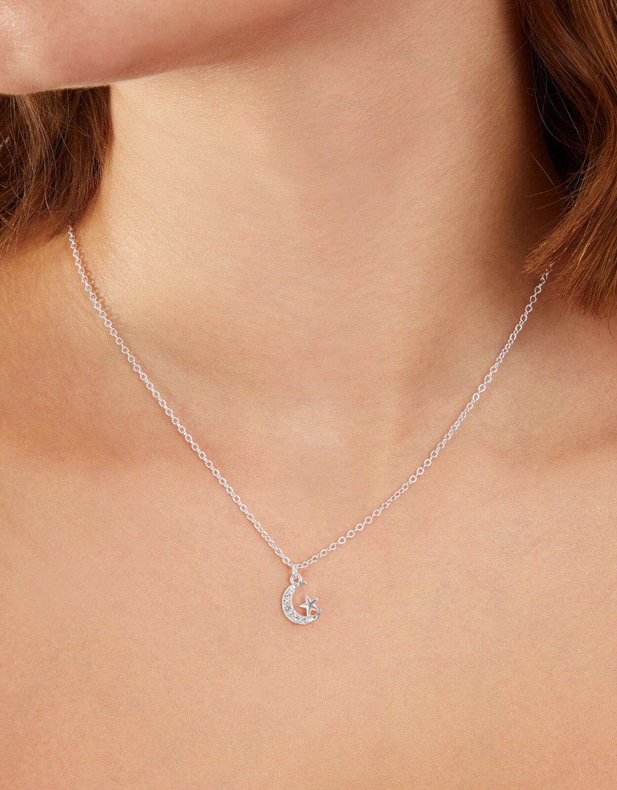 Moon and Star Pendant Necklace Pendant necklaces Accessorize UK