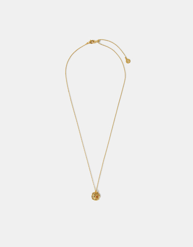 14ct Gold-Plated Molten Birthstone Pendant Necklace, Gold (GOLD), large