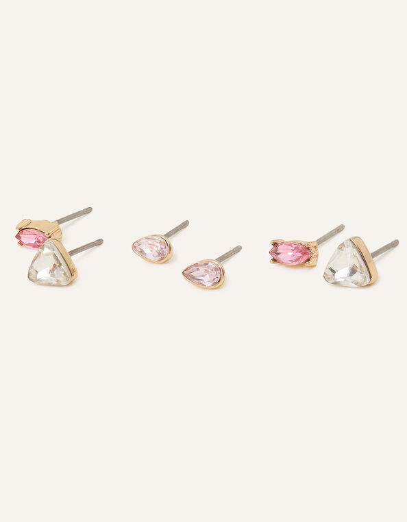 Mixed Shape Stud Earrings Set of Three, , large