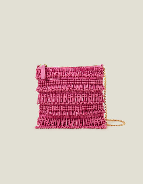 Hand-Beaded Tassel Bag, , large