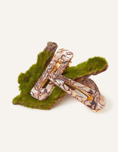 Iridescent Marble Claw Clips Set Of Two, , large