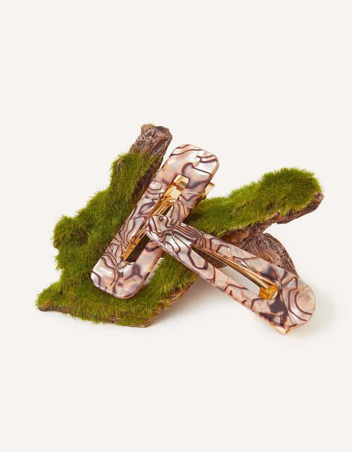 Iridescent Marble Claw Clips Set Of Two Hair clips Accessorize UK