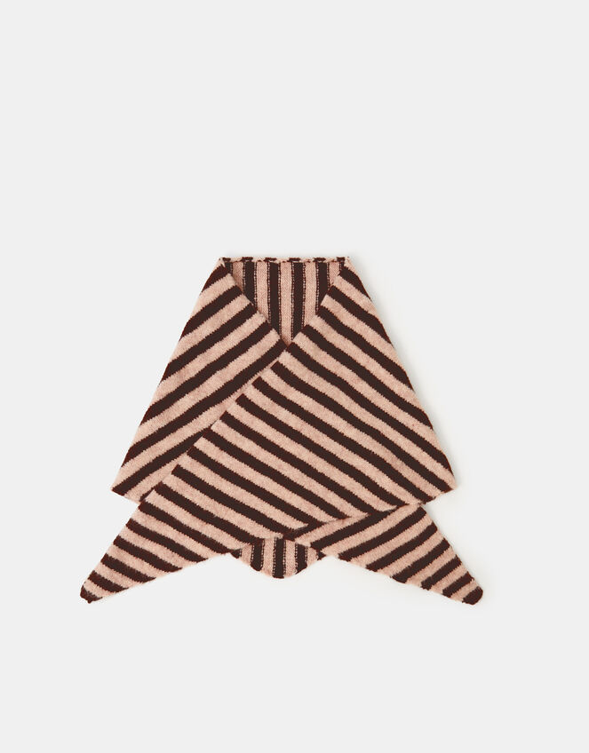 Stripe Knitted Triangle Scarf, , large