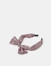 Girls Bow Leopard Print Headband, , large