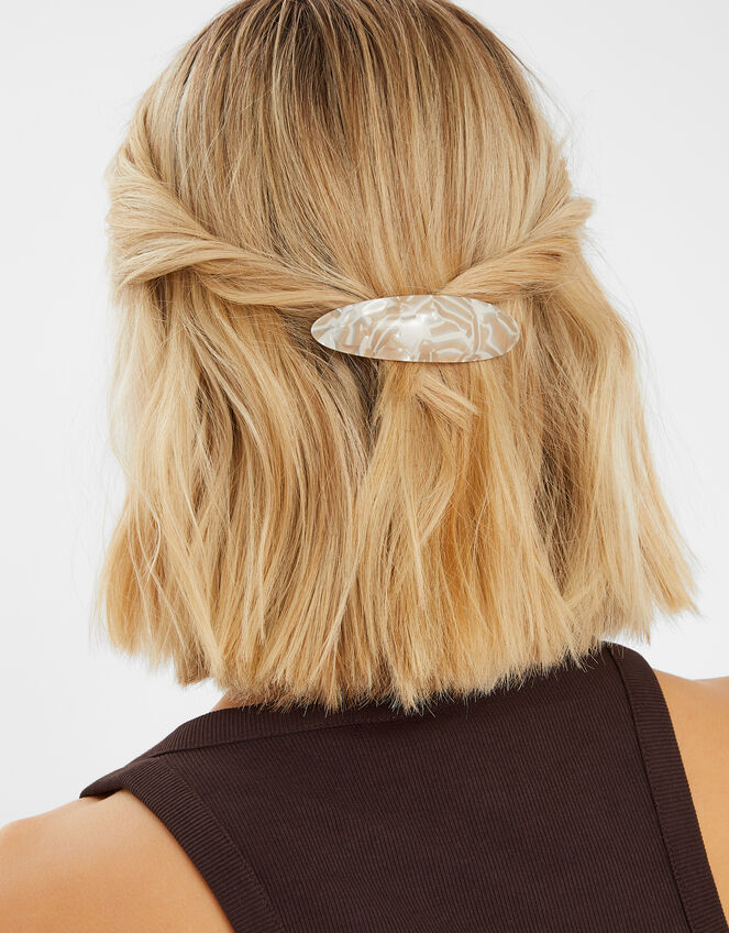 Pearl Resin Barrette Hair Clip, , large