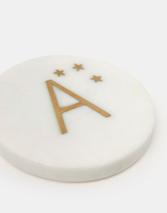 Initial Ceramic Coaster, Natural (NATURAL), large