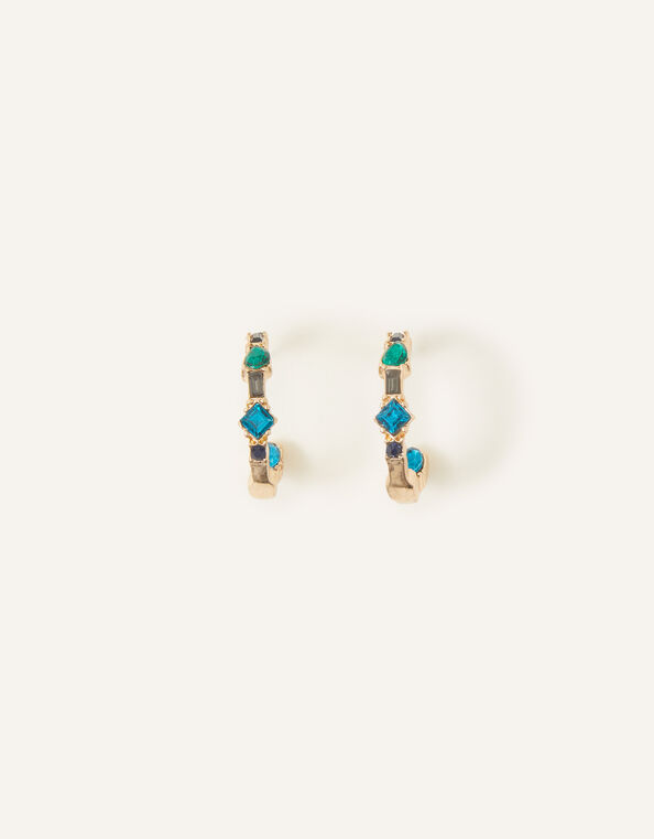 Eclectic Gem Hoop Earrings, , large