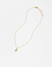 Gold Vermeil Initial Pendant Necklace - P, , large