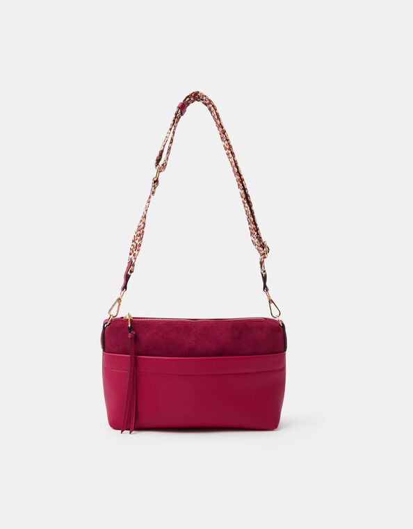 Cristina Leopard Print Strap Crossbody Bag, Red (RED), large