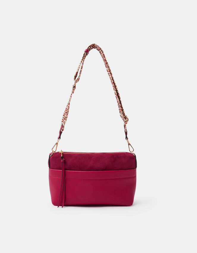Cristina Leopard Print Strap Crossbody Bag, Red (RED), large