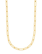 Gold-Plated Long Link Chain Necklace, , large