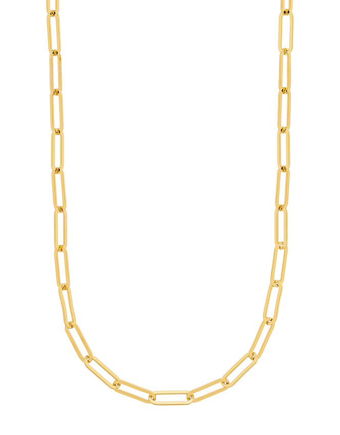 Gold-Plated Long Link Chain Necklace, , large