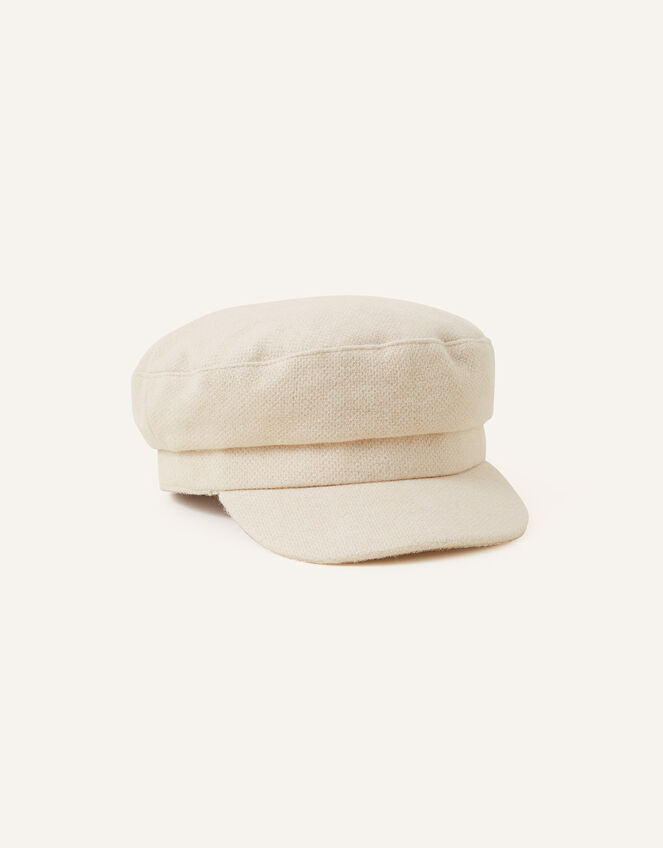 Soft Textured Baker Boy Hat, Natural (NATURAL), large