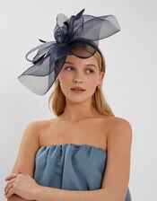 Large Crin Fascinator, Blue (NAVY), large