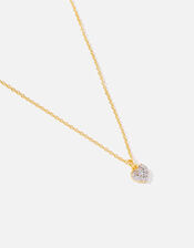 Gold Vermeil Pave Heart Necklace, , large