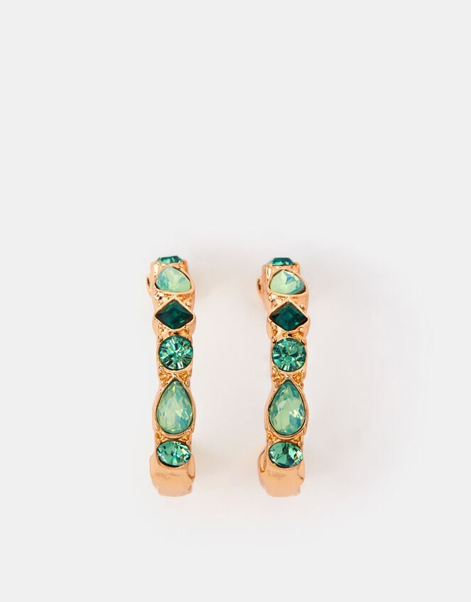 Gemstone Hoop Earrings, , large