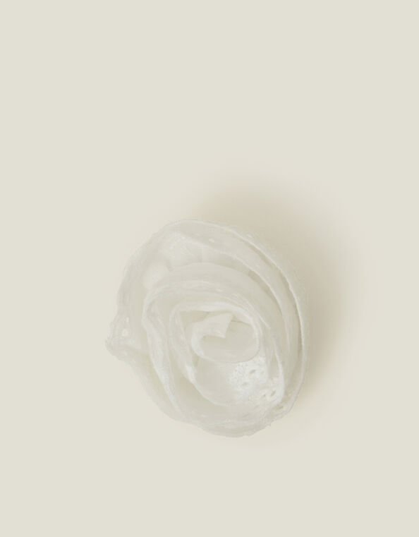 Girls Broderie Flower Hair Clip, , large