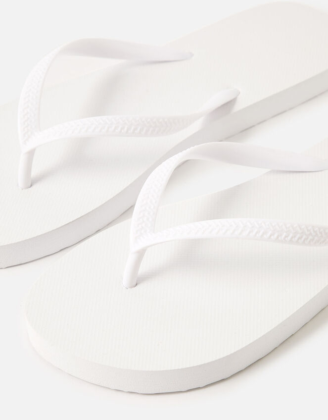 Plain Flip Flops, White (WHITE), large