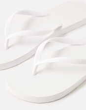 Plain Flip Flops, White (WHITE), large