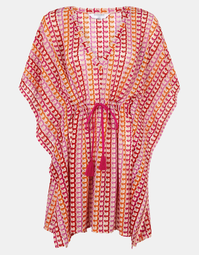 Crochet Mini Kaftan, Multi (BRIGHTS MULTI), large