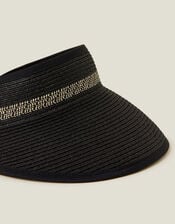 Straw Visor Sun Hat, , large