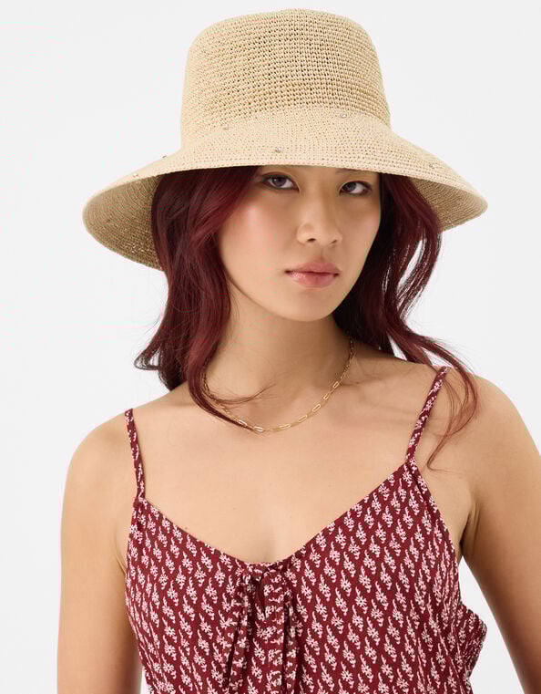 Diamant&eacute; Straw Bucket Hat, , large