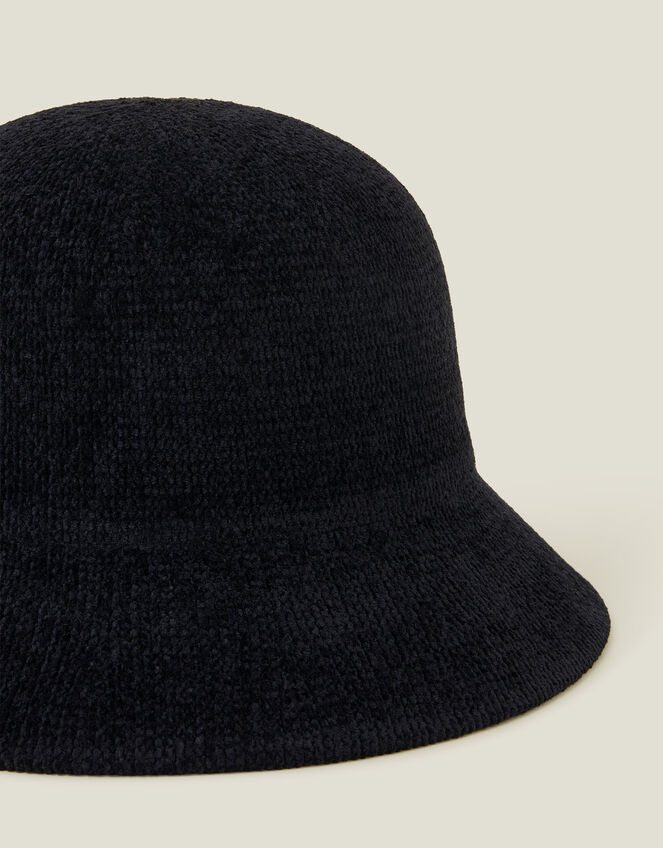 Chenille Bucket Hat, Black (BLACK), large