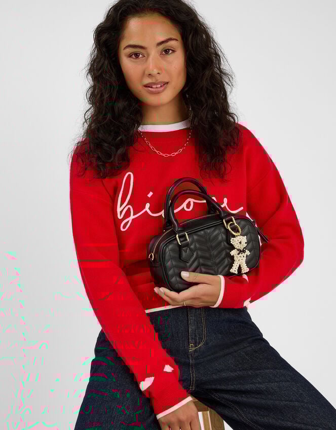 Beaded Bear Bag Charm, , large