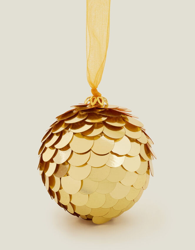 Hand-Embellished Sequin Bauble, Gold (GOLD), large
