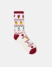Fruit Print Socks, , large