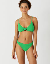 Crinkle Detail Bikini Top, Green (GREEN), large