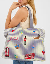 London Stripe Shopper Bag, , large
