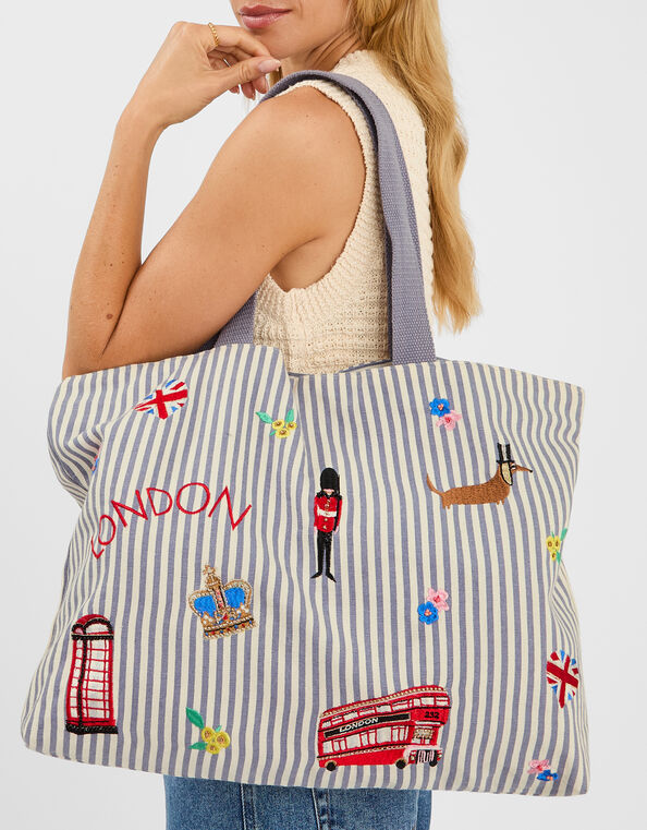 London Stripe Shopper Bag, , large