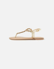 Flower Embellished Sandal, Gold (GOLD), large
